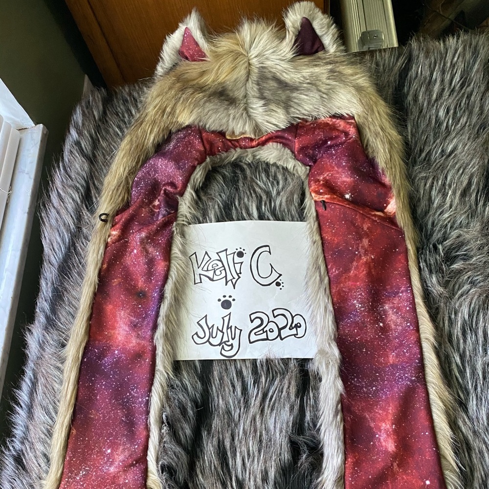 Spirithoods Red Galaxy Arctic Wolf Spirit Hood